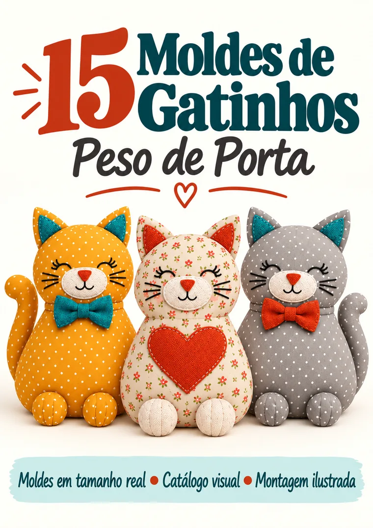 Capa de parte da coleção completa: 15 Moldes de Gatinhos